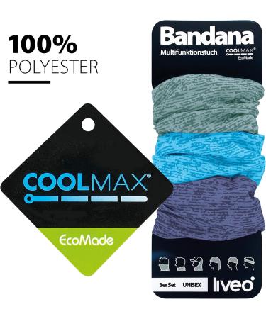Liveo Hose Scarf Set - 3 Piece Men's & Women's Multifunctional Bandana Neck Warmer | UV Protection Elastic Microfiber Loop Scarf for Outdoor Cycling & Running - Buy Online on GoSupps.com