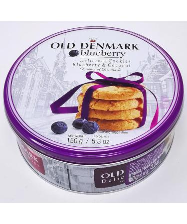 Old Denmark Blueberry & Coconut Cookies 150g - Traditional Biscuit Tin Gift for Women Men & Kids - Buy Online on GoSupps.com