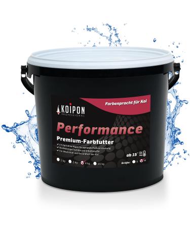 Koipon Performance 4 kg KoiFutter Summer for color floating 6% spirulina pond lining 6 mm pellets koiifutter suitable as goldfish feed 4 kg (1 Pack)