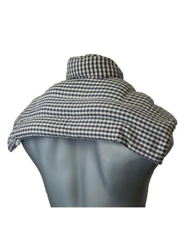Rapeseed cushion shoulder and neck pillow with collar |Organic fabric blue-white |Good warmth for the neck |An alternative to the neck of the neck