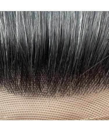 YANAHAIR Toupee for Men - Real Human Hair Replacement System - Fine French Lace Hairpiece - Customizable Hair Units - Natural-Looking Hair Pieces - Hair Prosthesis - #1B20 20% Human Hair - 8x10 - Wavy #1B20 Black and gray - Buy Online on GoSupps.com