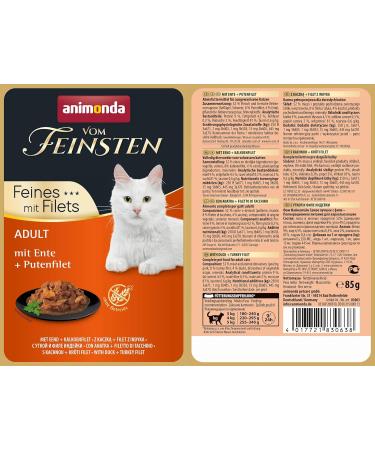 Animonda Finest Adult Cat Food - Wet Food with Duck & Turkey Fillets (18 x 85g) - Premium Nutrition for Cats - Buy Online on GoSupps.com
