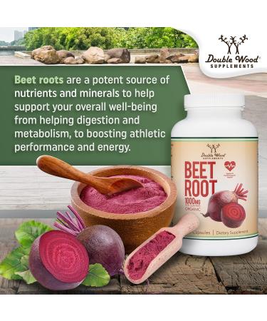 Beet Root Powder Capsules (Organic and Vegan) (210 Count 1,000mg Per Serving) - Super Food from Beets with High Nitrate for Overall Health Support by Double Wood - Buy Online on GoSupps.com