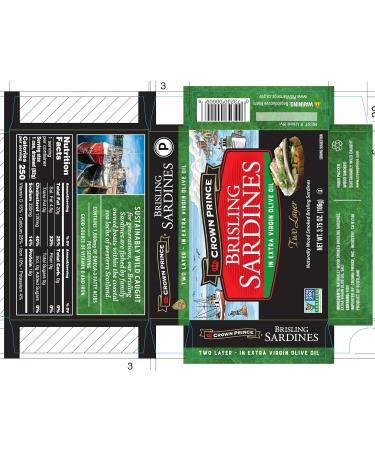 Crown Prince Two Layer Brisling Sardines in Extra Virgin Olive Oil 3.75-Ounce Cans (Pack of 12) Extra Virgin Olive Oil Two Layer - Buy Online on GoSupps.com