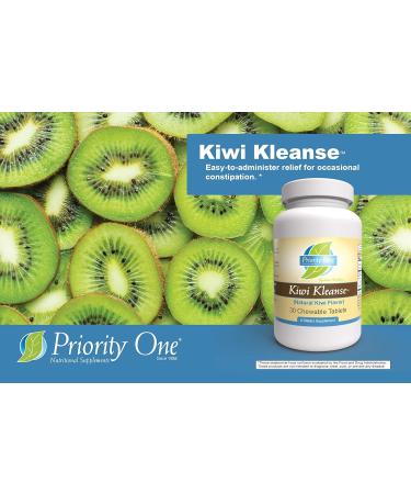 Priority One Vitamins Kiwi Kleanse 30 Chewable Tablets - Easy to Administer Relief for Occasional Constipation.* Clinical Strength - Buy Online on GoSupps.com