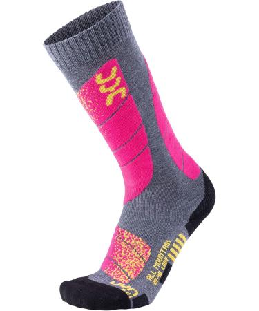 UYN Women's All Mountain Socks - Medium Grey Melange/Pink | Premium Performance & Comfort for Outdoor Adventures - Buy Online on GoSupps.com