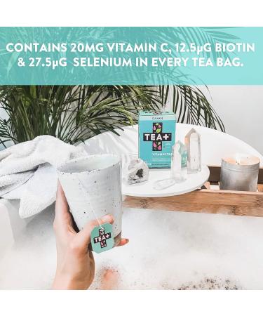 TEA+ Beauty Tea: Hair Skin Nails | Selenium, Biotin, Vitamin C | Apple Blackcurrant | 14 Bags - Buy Online on GoSupps.com