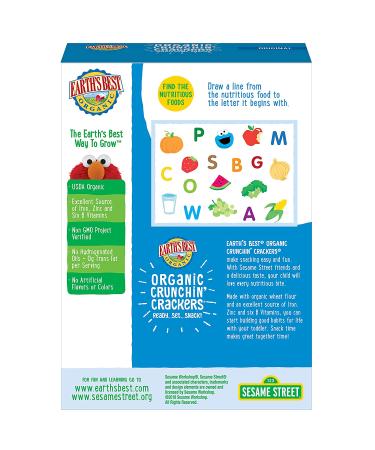 Earth's Best Organic Sesame Street Toddler Crunchin' Crackers Original 5.3 oz Box - Pack of 6 - Buy Online on GoSupps.com