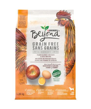 Beyond Grain Free Natural Dry Dog Food Farm-Raised Chicken & Egg - 1.36 kg Bag 1.36 kg (Pack of 1)