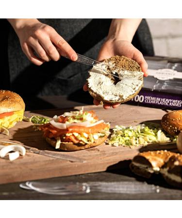 200 Pack Heavy Duty Disposable Plastic Knives - Food Grade Silverware Flatware Clear Cutlery - Buy Online on GoSupps.com