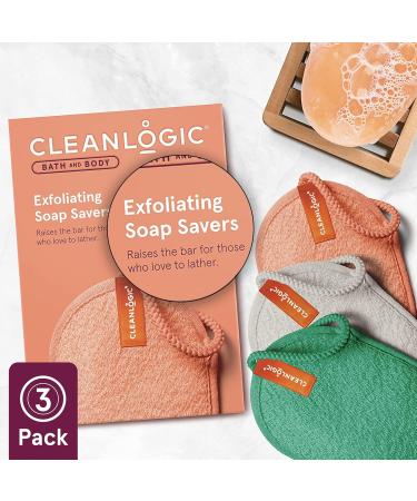 Cleanlogic Bath & Body Exfoliating Soap Saver - 3 Pack Assorted Colors for Daily Skincare Routine - Buy Online on GoSupps.com