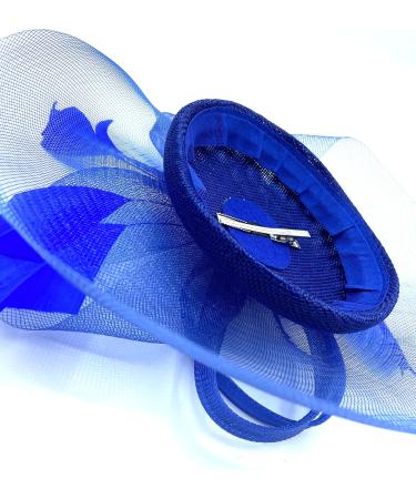 Ladies Royal Blue Feather Fascinator Clip/Headband Weddings Races Royal Ascot Hair Piece - Buy Online on GoSupps.com