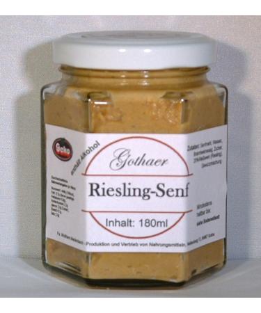 Geko Original Gothaer-Senf in a 180ml hexagonal glass Original packaging in various colors (giant mustard)