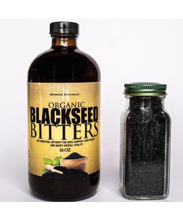 GENNAIO NATURALS Organic Black Seed Bitters 16 oz Natural Digestive Support and Liver Health Supplement - Buy Online on GoSupps.com
