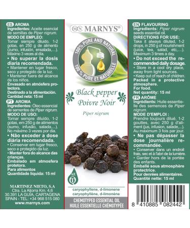 Buy MarNYS 100% Pure Black Pepper Essential Oil - 15ml | International Shipping Available - Buy Online on GoSupps.com