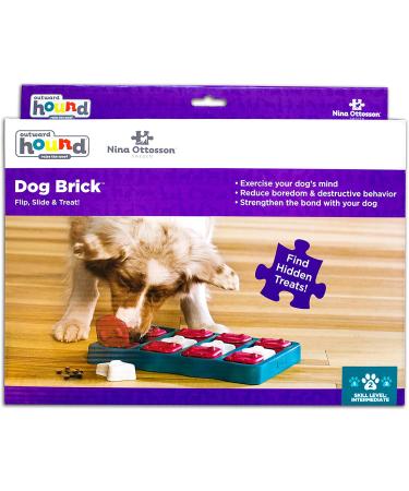 Nina Ottosson Interactive Treat Puzzle Game Dog Toy Level 2 - Teal/Red/White/Brown - Buy Online on GoSupps.com