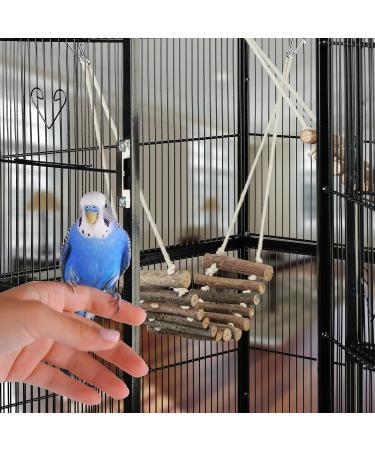 Relaxdays Bird Toy Ladder Set of 2 | Natural Wood Bird Cage Accessories for Budgies & Canaries - Buy Online on GoSupps.com