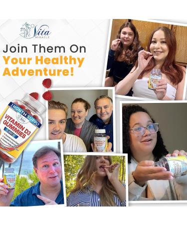 Vitamin D Gummies 5000 IU for Adults & Kids - Chewable D3 Supplement 2 Month Supply - Tasty 60ct Pack - Men & Women - Buy Online on GoSupps.com