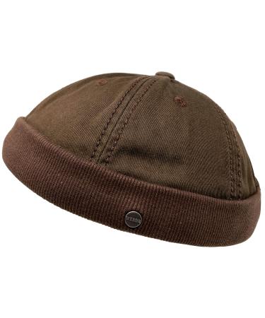 WEROR Men's Docker Cap Docker Hat Fisherman's Hat Harbor Hat Cap Hat WEROR-281.1 One Size Brown