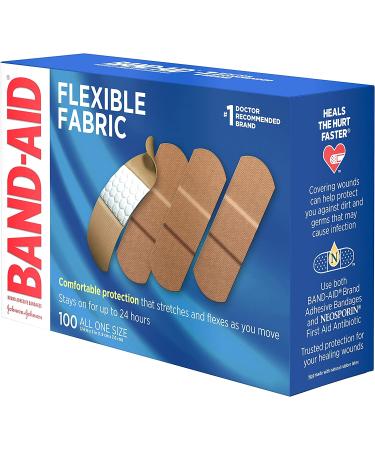 Band-Aid Flexible Fabric Adhesive Bandages 3/4 x 3 100 Ct - Pack of 10 - Adhesive Protection for Wounds - Buy Online on GoSupps.com