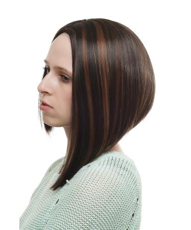 WIG ME UP SA035-2H30 Ladies Wig - Black Red-Brown Streaked Medium Length Straight Hair - International Shipping Available - Buy Online on GoSupps.com