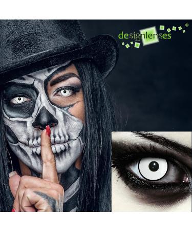 Buy DESIGNLENSES White Halloween Witch Costume Contact Lenses Soft Zombie Eyes 1 Pair (2 Pieces) No Prescription Required - Buy Online on GoSupps.com