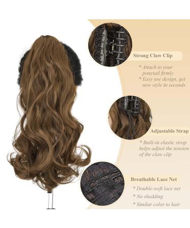 Buy Gairyan 45cm Ash Brown Claw Clip Ponytail Extensions - Curly & Wavy Synthetic Hair for Women - Buy Online on GoSupps.com