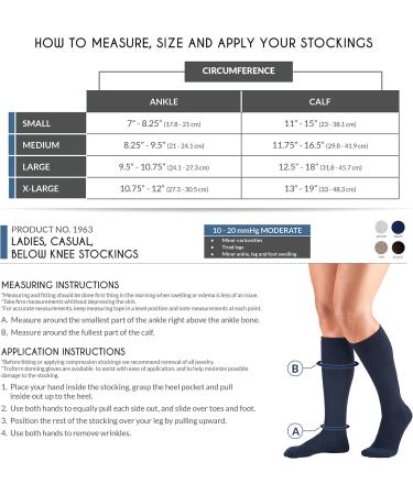 Truform Compression Socks for Women | 10-20 mmHg Knee High Gym Socks - Small (Pack of 2) Navy - Enhance Comfort & Support - Buy Online on GoSupps.com