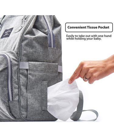 KiddyCare Diaper Bag Backpack with Adjustable Shoulder Straps - Spacious and Stylish Baby Diaper Bag for Boys and Girls in Grey - Buy Online on GoSupps.com