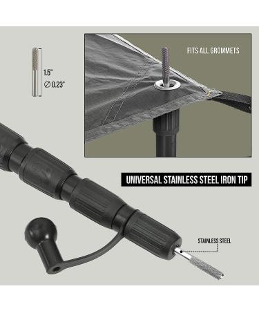 Green Elephant Telescoping Tarp Poles - Set of 2 | Adjustable & Lightweight Aluminum Tent Poles | Portable Replacement for Tarp | Black - Buy Online on GoSupps.com