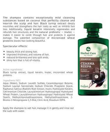 Herbal Care BLACK RADISH Shampoo & Conditioner Set - Anti-Hair Loss Treatment from Poland | 330ml & 200ml - Buy Online on GoSupps.com