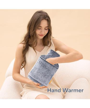 Samply 2L Hot Water Bottle with Premium Faux Fur Cover - Heat Therapy for Menstrual Cramps & Pain Relief - Gray - Buy Online on GoSupps.com