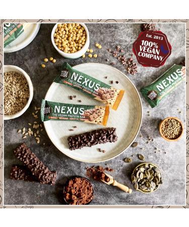 Buy Vegan Double Choco Crispy Protein Bars - 30% Protein Low Calorie High Fiber - 12x30g Nexus Protein Pack - Buy Online on GoSupps.com