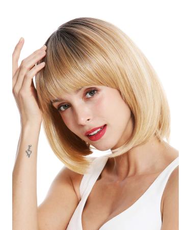 WIG ME UP - RGF-6059A wig women's wig short bob longbob straight bangs ombre balayage dark roots blonde streaked