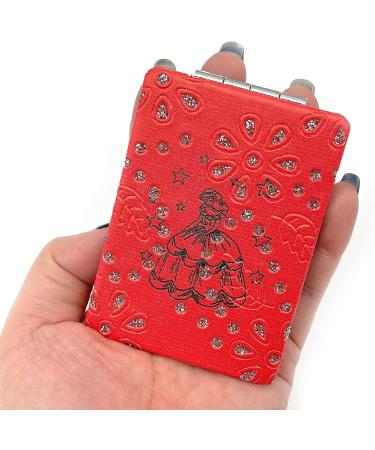 12 Pcs Quinceanera Bling Compact Mirror Set - Red Square Pu Leather Makeup Mirror for Sweet 15 Party Favors - Buy Online on GoSupps.com