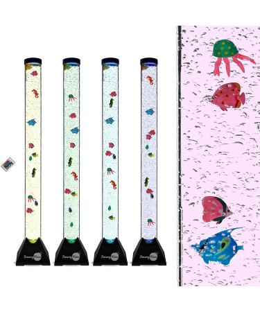 SensoryMoon 3.9ft Bubble Tube Floor Lamp with 10 Fish, 20 Color Remote - Best LED Aqua Night Light for Kids Bedroom and Autism - Tall Water Tower Tank, Fake Aquarium Column Stand for Living Room Decor - Buy Online on GoSupps.com