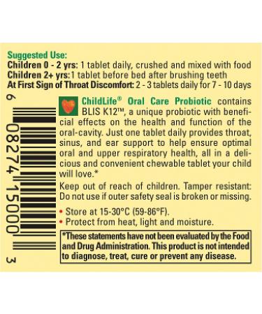 ChildLife LiveBiotics Natural Strawberry Chewable Tablets - 2 Billion CFU, 30 Count - Oral Care for Kids - Buy Online on GoSupps.com