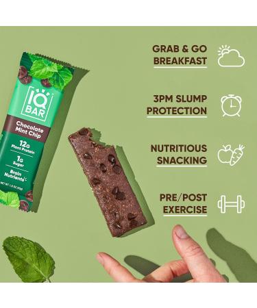 IQBAR Brain and Body Keto Protein Bars - Chocolate Mint Chip - Pack of 12 - Buy Online on GoSupps.com