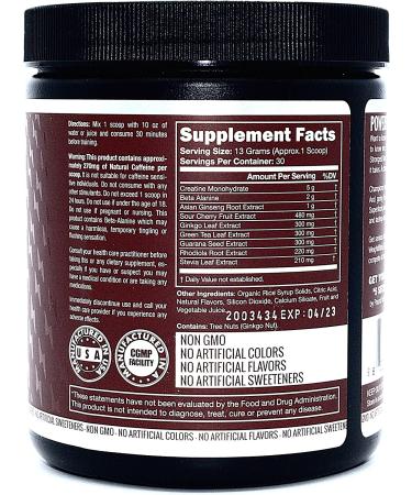 PURE POWER Pre Workout Supplement - Natural, Healthy Pump for Men & Women - Keto, Vegan, Paleo - Thermogenic Powder for Energy & Weight Loss - 390g Raspberry Lemonade - Buy Online on GoSupps.com