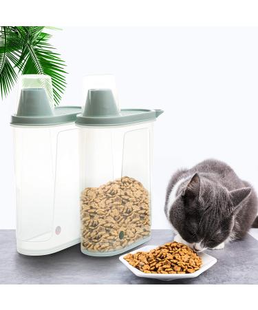 Citylife 2 PCS 2.5 LB Cat Food Storage Containers - Airtight Small Pet Dog Food Container with Measuring Cup & Pour Spout - Bird Dry Food Dispenser with Lid (2 Pack, Pea Green) - Buy Online on GoSupps.com