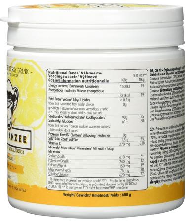  CHIMPANZEE Chimpanzee Gunpowder Energy Drink 600g Lemon (VE 1/price per can) Nutrition yellow standard size - Buy Online on GoSupps.com