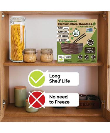 Brown Rice Noodles with Green Tea - Non-GMO Ramen Alternative for Pad Thai - 12 Servings by Star Anise Foods - Buy Online on GoSupps.com