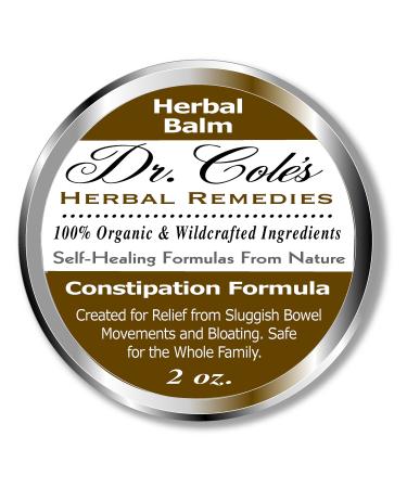 Dr. Cole s Organic Herbal Constipation Balm External Ointment for Comfort & Ease 100% Organic & Wildcrafted Ingredients Safe for All Ages & Pets Metal Twist-Off Jar 2 oz