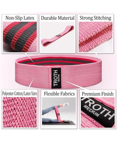 Troth Resistance Bands Set - Home Gym Fitness Accessories for Men and Women - Ideal for Pilates, Squats, Yoga, and Pull Up Workouts - Green, Pink, Purple - Buy Online on GoSupps.com