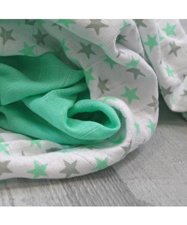 MuslinZ 6pk Baby Muslin Squares | Soft & Absorbent Burp Cloth | 100% Cotton 70x70cm | Newborn Essential | Mint - Buy Online on GoSupps.com