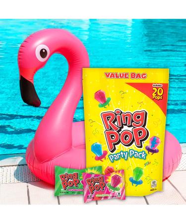 Ring Pop Individually Wrapped Bulk Lollipop 20 Count Summer Variety Pack â Lollipop Suckers w/ Assorted Fruity Flavors - Fun Summer Candy For Party Favors  4th of July Snacks & Goodie Bags 20 Count (Pack of 1) - Buy Online on GoSupps.com