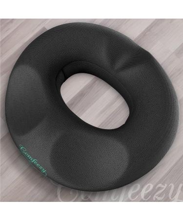 Patented Donut Pillow for Tailbone & Hemorrhoid Pain Relief - Memory Foam Seat Cushion for Pregnancy, Prostate, Post Surgery & Sciatica - Black - Buy Online on GoSupps.com