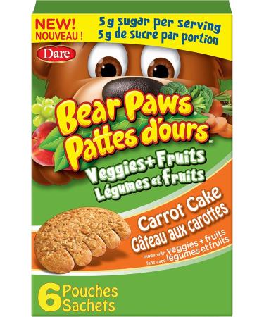 Bear Paws Dare Banana Bread Cookies Family Size 480g/17 oz (12 Pouches) and Dare Veggies & Fruit Carrot Cake 168g/5.9 oz Imported from Canada) Bread Cookies + Carrot Cake Cookies - Buy Online on GoSupps.com