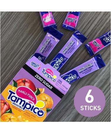 Tampico Singles To Go Drink Mix Packets Mango Punch Zero Sugar Low Calorie 100 DV of Vitamin C per Serving Convenient On-The-Go Water Enhancers 6 Count 6 Count (Pack of 1) - Buy Online on GoSupps.com