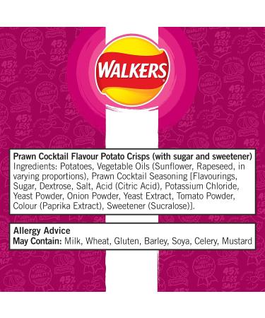Walkers Less Salt Potato Crisps Delicate Prawn Cocktail 6X25g Delicate Prawn Cocktail 150 g (Pack of 1) - Buy Online on GoSupps.com
